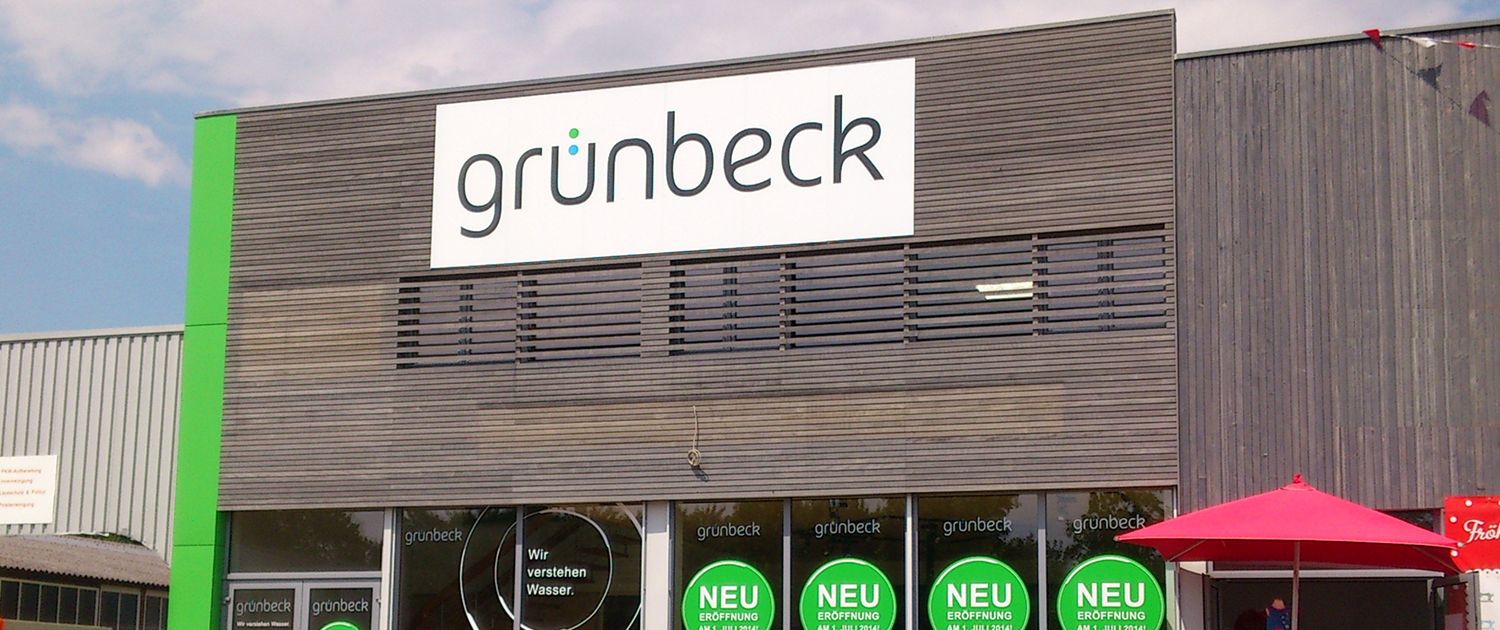 grünbeck schild beschriftung